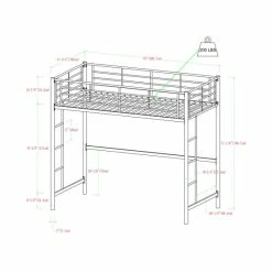 Deals ⌛ Middlebrook Designs Middlebrook Abner Black Metal Classic Twin Loft Bed 😀 -Middlebrook Sales unnamed file 5065