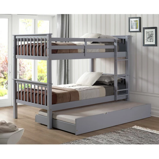 Flash Sale ๐ Middlebrook Designs Middlebrook Solid Wood Mission Twin Size Bunk Bed With Trundle Grey ๐ 4 Flash Sale ๐ Middlebrook Designs Middlebrook Solid Wood Mission Twin Size Bunk Bed With Trundle Grey ๐ - Image 2