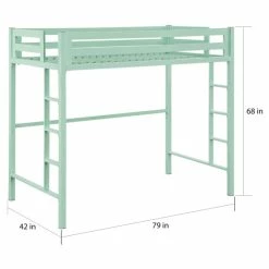 Discount 🌟 Middlebrook Designs Middlebrook Browning Mint Metal Modern Twin Loft Bed ⌛ -Middlebrook Sales unnamed file 5094