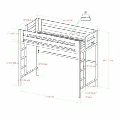 Discount 🌟 Middlebrook Designs Middlebrook Browning Mint Metal Modern Twin Loft Bed ⌛ -Middlebrook Sales unnamed file 5095