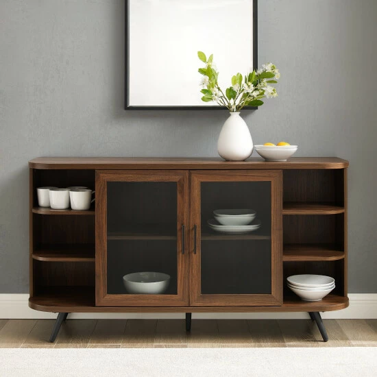 Brand new ⭐ Middlebrook Designs Middlebrook Curved Edge Glass Door Sideboard Black 🔥 3 Brand new ⭐ Middlebrook Designs Middlebrook Curved Edge Glass Door Sideboard Black 🔥