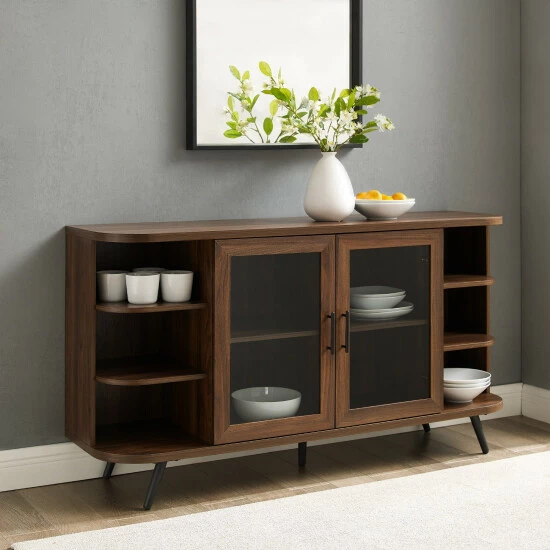 Brand new ⭐ Middlebrook Designs Middlebrook Curved Edge Glass Door Sideboard Black 🔥 6 Brand new ⭐ Middlebrook Designs Middlebrook Curved Edge Glass Door Sideboard Black 🔥 - Image 4