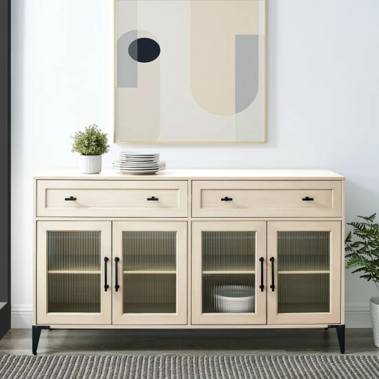 Top 10 ๐ Middlebrook Designs Middlebrook 58-inch 2-Drawer, Fluted Glass Door Sideboard Dark Brown Oak ๐ 4 Top 10 ๐ Middlebrook Designs Middlebrook 58-inch 2-Drawer, Fluted Glass Door Sideboard Dark Brown Oak ๐ - Image 2
