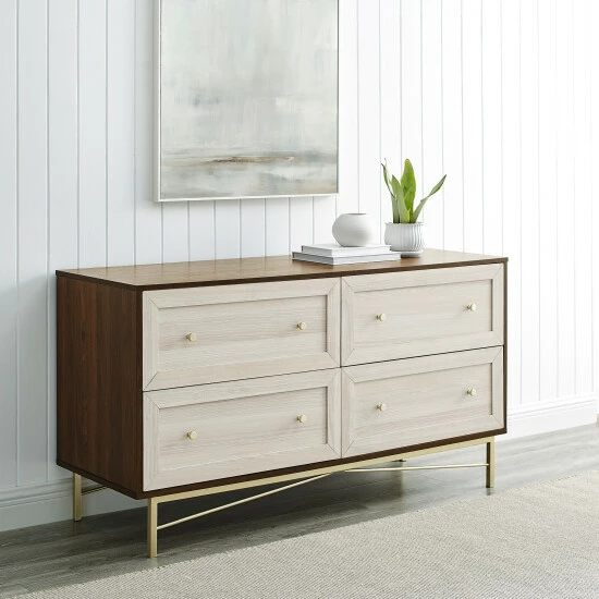 Top 10 ๐ Middlebrook Designs 4-Drawer Gold Base ๐ Dresser White Poplar / Dark Walnut ๐ 3 Top 10 ๐ Middlebrook Designs 4-Drawer Gold Base ๐ Dresser White Poplar / Dark Walnut ๐