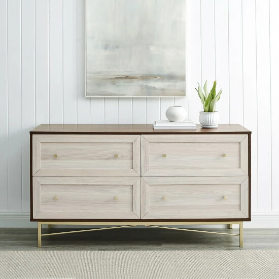 Top 10 ๐ Middlebrook Designs 4-Drawer Gold Base ๐ Dresser White Poplar / Dark Walnut ๐ 4 Top 10 ๐ Middlebrook Designs 4-Drawer Gold Base ๐ Dresser White Poplar / Dark Walnut ๐ - Image 2