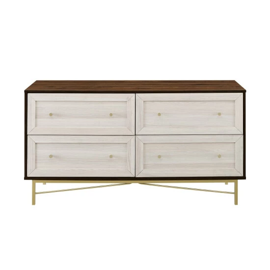 Top 10 ๐ Middlebrook Designs 4-Drawer Gold Base ๐ Dresser White Poplar / Dark Walnut ๐ 6 Top 10 ๐ Middlebrook Designs 4-Drawer Gold Base ๐ Dresser White Poplar / Dark Walnut ๐ - Image 4