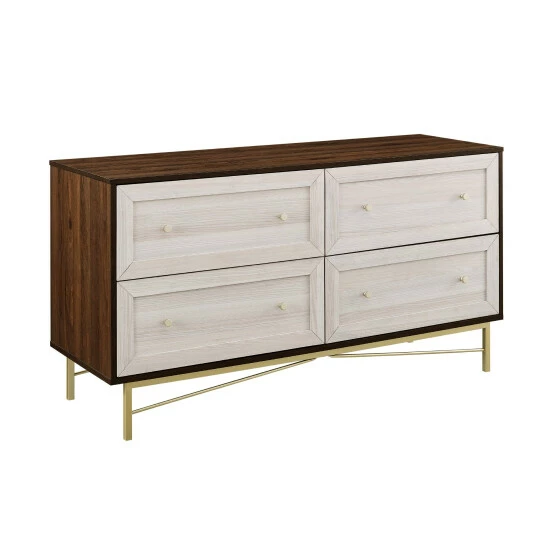 Top 10 ๐ Middlebrook Designs 4-Drawer Gold Base ๐ Dresser White Poplar / Dark Walnut ๐ 7 Top 10 ๐ Middlebrook Designs 4-Drawer Gold Base ๐ Dresser White Poplar / Dark Walnut ๐ - Image 5