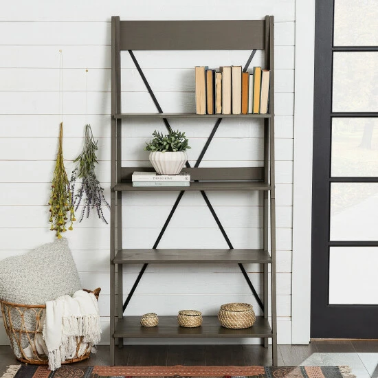 Budget ๐ Middlebrook Designs Middlebrook 68-inch Solid Pine Wood Ladder Bookshelf Grey โค๏ธ 4 Budget ๐ Middlebrook Designs Middlebrook 68-inch Solid Pine Wood Ladder Bookshelf Grey โค๏ธ - Image 2