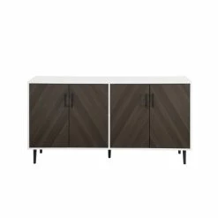 Budget 🧨 Middlebrook Designs Middlebrook Cassandra 58-inch Mid-century Modern 4-door Buffet White / Acorn Bookmatch 💯 -Middlebrook Sales unnamed file 68
