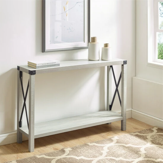 Budget ❤️ Middlebrook Designs Kujawa 46-inch Wide X-frame Farmhouse Entry Table Dark Walnut ⭐ 4 Budget ❤️ Middlebrook Designs Kujawa 46-inch Wide X-frame Farmhouse Entry Table Dark Walnut ⭐ - Image 2