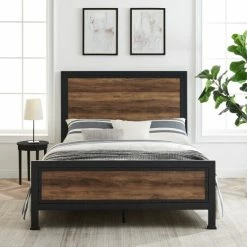 Hot Sale 🤩 Middlebrook Designs Middlebrook Santos Rustic Metal Queen Panel Bed Grey Wash 🤩