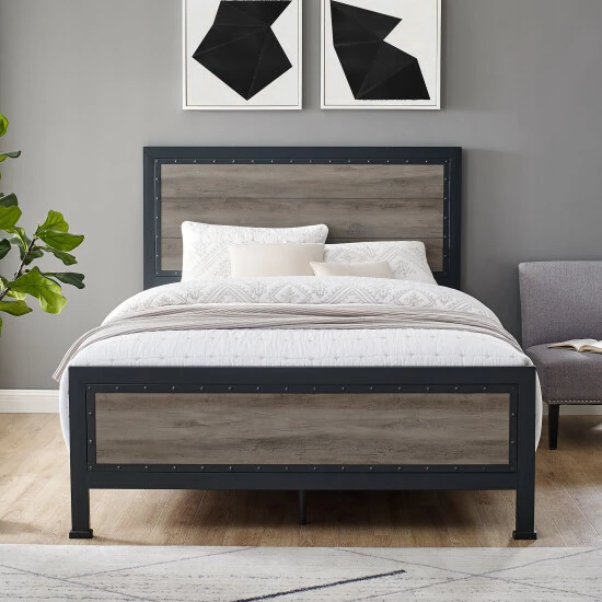 Hot Sale ๐คฉ Middlebrook Designs Middlebrook Santos Rustic Metal Queen Panel Bed Grey Wash ๐คฉ 4 Hot Sale ๐คฉ Middlebrook Designs Middlebrook Santos Rustic Metal Queen Panel Bed Grey Wash ๐คฉ - Image 2