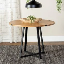 Discount 🥰 Middlebrook Designs Middlebrook Kenyon Round Metal Wrap Dining Table Dark Walnut 😉 -Middlebrook Sales unnamed file 752