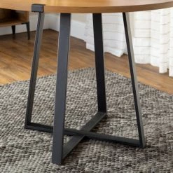 Discount 🥰 Middlebrook Designs Middlebrook Kenyon Round Metal Wrap Dining Table Dark Walnut 😉 -Middlebrook Sales unnamed file 758