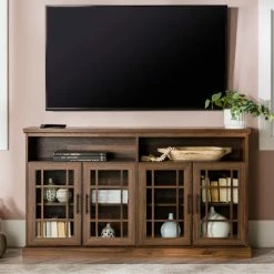 Brand new 🎁 Middlebrook Designs Middlebrook 58-inch Framed Glass 4-Door TV Console White Oak 🔔 -Middlebrook Sales unnamed file 766
