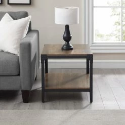 Alternative view of Flash Sale 👍 Middlebrook Designs Middlebrook Witten Angle Iron Side Tables, Set Of 2 Grey Wash ❤️