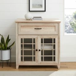 Alternative view of Buy 🔔 Middlebrook Designs Middlebrook 32-inch Glass Door Accent Cabinet Dark Walnut 👍