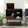 Budget 😉 Middlebrook Designs Middlebrook Record Player Accent Cabinet Dark Walnut / Black ✔️