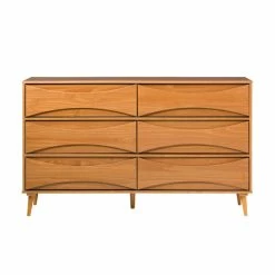 Discount 😍 Middlebrook Designs Mid-Century 6-Drawer Solid Wood 👗 Dresser Walnut ✔️