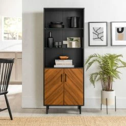 Discount 🛒 Middlebrook Designs Middlebrook Modern Storage Cabinet White / Acorn Bookmatch 😀