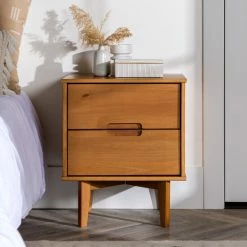 Promo 🥰 Middlebrook Designs Middlebrook Mid-Century Solid Wood 2-Drawer Nightstand White 🔔