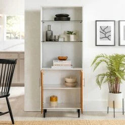 Discount 🛒 Middlebrook Designs Middlebrook Modern Storage Cabinet White / Acorn Bookmatch 😀 -Middlebrook Sales unnamed file 880