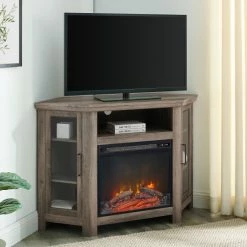 Brand new 🧨 Middlebrook Designs Middlebrook 48-inch Corner Fireplace TV Console Rustic Oak ❤️