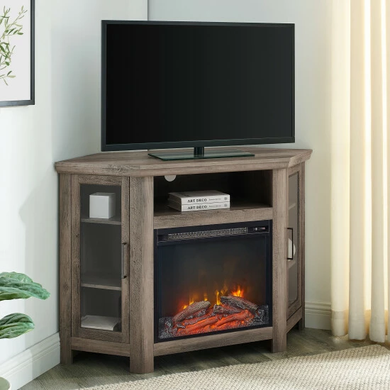 Brand new 🧨 Middlebrook Designs Middlebrook 48-inch Corner Fireplace TV Console Rustic Oak ❤️ 3 Brand new 🧨 Middlebrook Designs Middlebrook 48-inch Corner Fireplace TV Console Rustic Oak ❤️