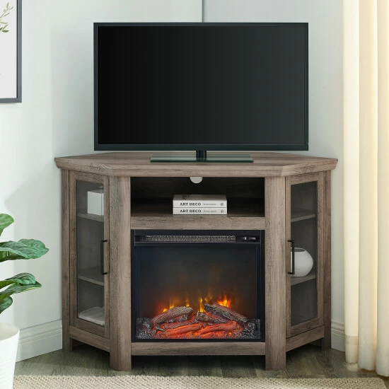 Brand new 🧨 Middlebrook Designs Middlebrook 48-inch Corner Fireplace TV Console Rustic Oak ❤️ 4 Brand new 🧨 Middlebrook Designs Middlebrook 48-inch Corner Fireplace TV Console Rustic Oak ❤️ - Image 2