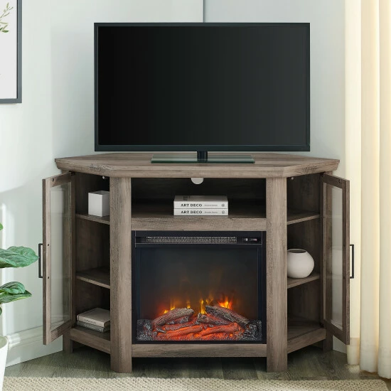 Brand new 🧨 Middlebrook Designs Middlebrook 48-inch Corner Fireplace TV Console Rustic Oak ❤️ 5 Brand new 🧨 Middlebrook Designs Middlebrook 48-inch Corner Fireplace TV Console Rustic Oak ❤️ - Image 3