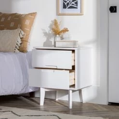 Promo 🥰 Middlebrook Designs Middlebrook Mid-Century Solid Wood 2-Drawer Nightstand White 🔔 -Middlebrook Sales unnamed file 91