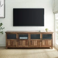 Best deal โ Middlebrook Designs Middlebrook 70-inch Split Panel 4-Door TV Console Rustic Oak ๐