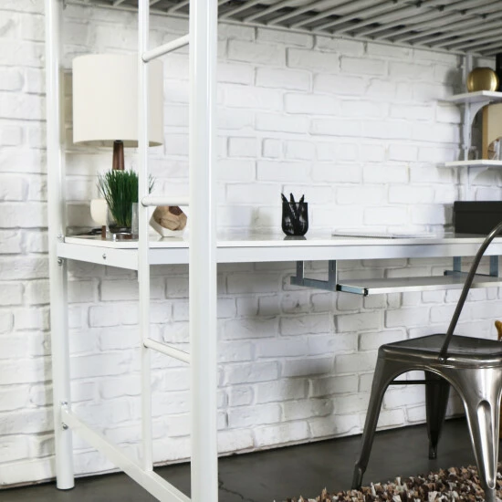 Best Sale ๐ฅ Middlebrook Designs Middlebrook Abner Twin Metal Loft Bed With Desk - White ๐ 6 Best Sale ๐ฅ Middlebrook Designs Middlebrook Abner Twin Metal Loft Bed With Desk - White ๐ - Image 4