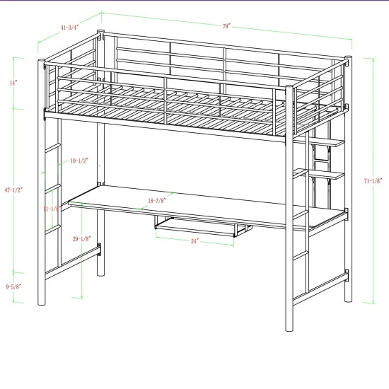 Best Sale ๐ฅ Middlebrook Designs Middlebrook Abner Twin Metal Loft Bed With Desk - White ๐ 8 Best Sale ๐ฅ Middlebrook Designs Middlebrook Abner Twin Metal Loft Bed With Desk - White ๐ - Image 6
