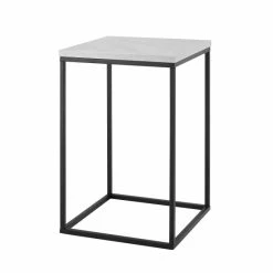 Best Pirce 😍 Middlebrook Designs Middlebrook Geller Square Modern Side Table White Faux Marble 🎁 -Middlebrook Sales unnamed file 953
