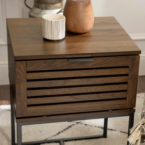 Promo 🔥 Middlebrook Designs Middlebrook Hilla 18-inch Slat Door Side Table Dark Walnut 🎉 8 Promo 🔥 Middlebrook Designs Middlebrook Hilla 18-inch Slat Door Side Table Dark Walnut 🎉 - Image 6