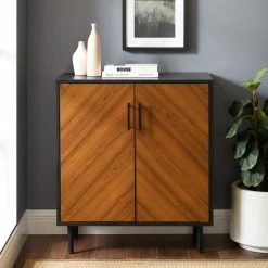 Brand new 🥰 Middlebrook Designs Middlebrook Lindesberg 28-inch Bookmatch Accent Cabinet Black / Acorn Bookmatch 😀